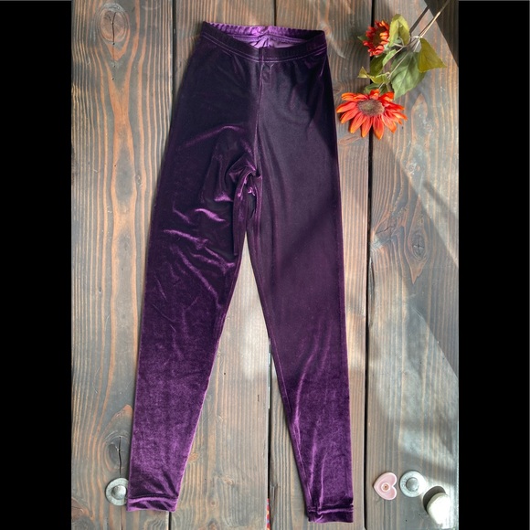 American Apparel Pants - American Apparel Purple Velvet Leggings NWOT